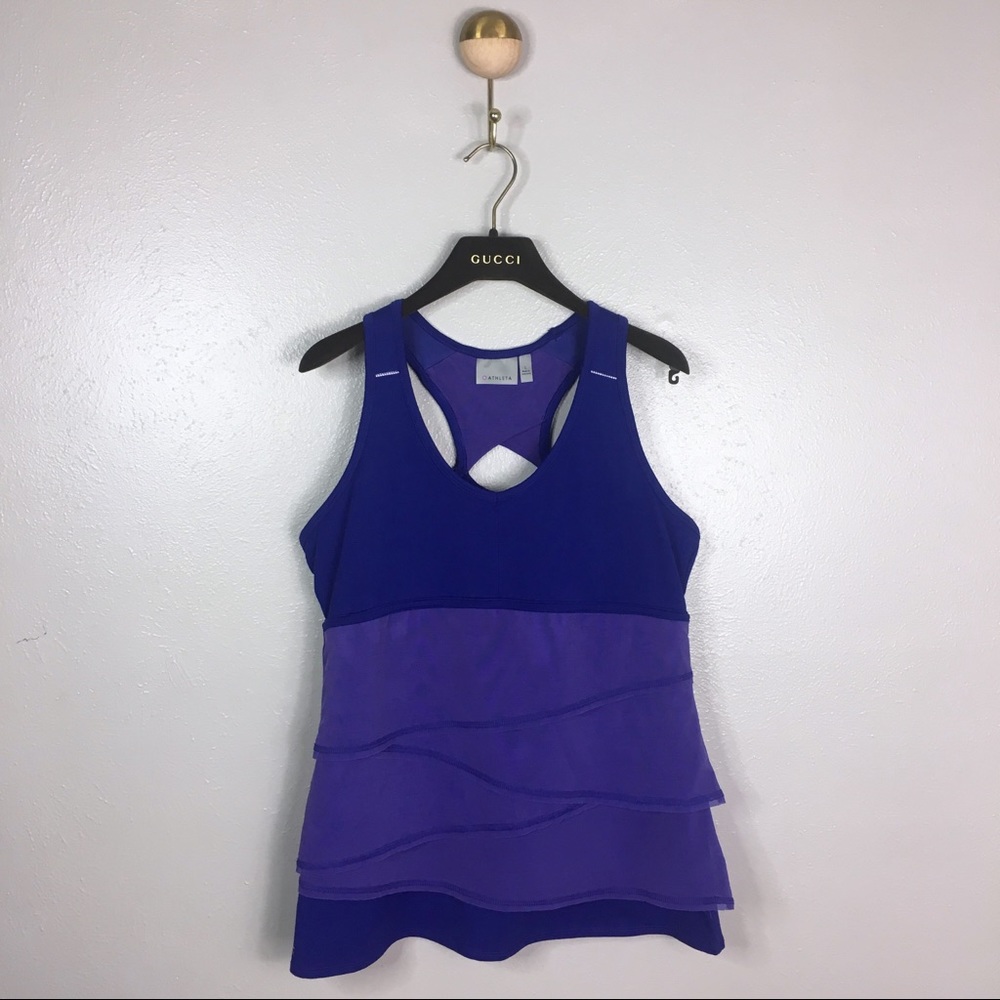 Athleta Purple Layered Swagger Run Tank Top, L